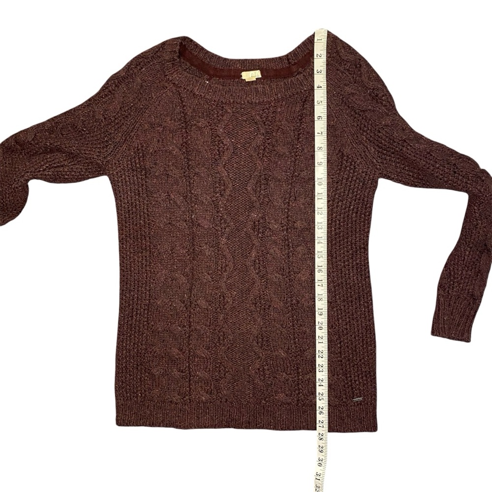 Garage Purple-Maroon Cable Knit Sweater - Picture 6 of 7